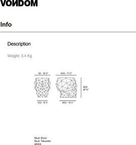 Taburete exterior/interior design decorativ SKULL STOOL, mat