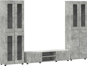 vidaXL Set comodă TV cu sertar FLORIN Gri din beton Lemn compozit