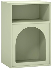 HOMCOM Noptieră Subțire cu 2 Compartimente Deschise, Design în Formă de Arc 40x30x60 cm Verde | Aosom Romania