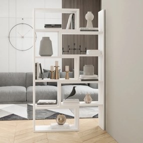 Biblioteca 75-125x188 cm, Karmelo, ADRK Furniture (Culoare: Alb / Alb)