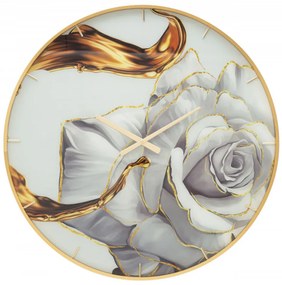 Ceas decorativ multicolor din metal si MDF, ∅ 80 cm, Rose Mauro Ferretti