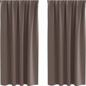 vidaXL Perdele Opaque cu Inel 2 pcs Maro închis 175 x 140 cm Poliester