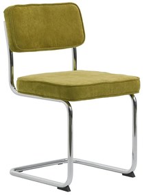 Scaun de dining verde din catifea reiată Rupert – Unique Furniture