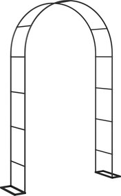 Outsunny Arc de grădină cu 2 baze pentru plante cățărătoare Trandafiri Viță-de-vie, Arc pentru nuntă, 145x39x237cm, Negru | Aosom Romania