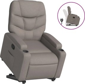 vidaXL Fotoliu rabatabil cu ridicare pe verticală, gri taupe, textil