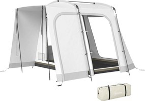 Outsunny Cort hayon pentru 2-4 persoane, 320 x 280 x 205 cm, cort auto 2 în 1 impermeabil, cort tip tunel cu 4 uși, fereastră, prelată pentru podea | Aosom Romania