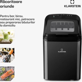 Klarstein Partytime, aparat de gheață, gheață curată, 15kg / 24h, oțel inoxidabil