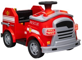 AIYAPLAY Mașină de pompieri, mașină electrică pentru copii, max. 3 km/h, sirenă, lampă de avertizare, unelte, pentru copii 3-5 ani | Aosom Romania