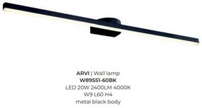 Aplica de perete LED pentru oglinda sau tablou ARVI negru 20W