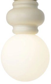 Lampă pandantiv retro bej cu sticlă mată - Fedde