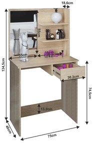 Măsuță decorativă BELEZA, stejar sonoma