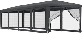 vidaXL Cort de petrecere cu 10 pereți din plasă, antracit, 3x12 m HDPE