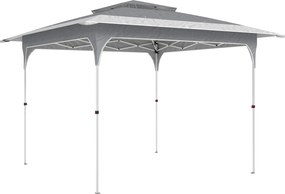 Outsunny Pavilion Pliabil 3.5x3.5 m Pop Up, Montare Ușoară cu Buton Central, Pavilion de Grădină Reglabil pe Înălțime cu Acoperiș Dublu, Geantă de Transport, UV50+, pentru Exterior, Gri Închis | Aosom Romania