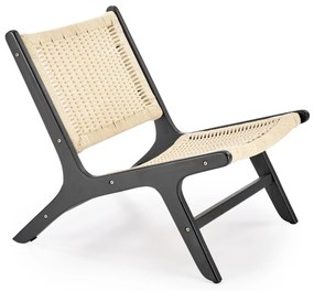 Fotoliu Foden natur/negru - H74 cm