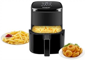 Resigilat: Friteuza cu aer cald Air Fryer Beper P101FRI051, 1400 W, 5 L, 8 programe, 80-200°C, Timer, Negru