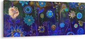Tablou - Flori albastru închis (120x50 cm)