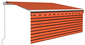 Copertina retractabila manual cu stor, portocaliumaro, 3x2,5 m portocaliu si maro, 3 x 2.5 m