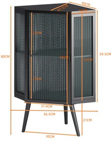 Dulap colțar cu ușă din sticlă, Negru | Aosom Romania
