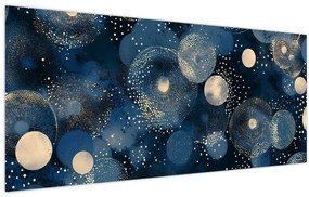 Tablou - Inele Albastru-Aurii (120x50 cm)