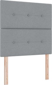 vidaXL Tăblie LED cu benzi LED cu headboard Gri deschis 80 cm țesătură