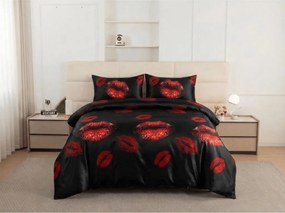 Lenjerie de pat din microfibra RED KISS negru Dimensiune lenjerie de pat: 70 x 80 cm | 140 x 200 cm