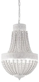 Lustră pe lanț Ideal Lux MONET 6xE14/40W/230V d. 50 cm cânepă/alb