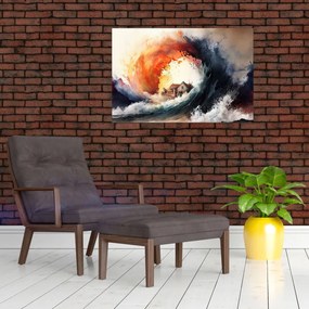 Tablou - În vârtejul potopului, acuarelă (90x60 cm)