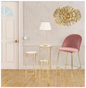 Veioză cu o construcție aurie Mauro Ferretti Flush, alb