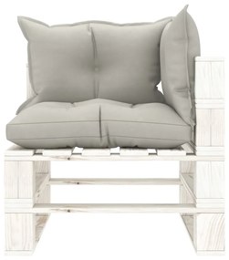 Set mobilier gradina din paleti, 7 piese, perne gri taupe, lemn taupe and white, 1