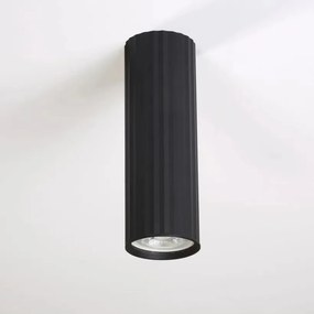 Spot aplicat din aluminiu canelat Anna negru