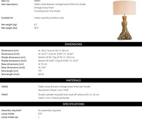 Veioza, Lampa de masa LUX Banyan Alama Vintage