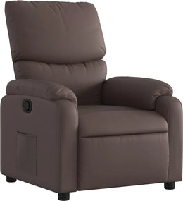 vidaXL Fotoliu rabatabil, maro, piele ecologică