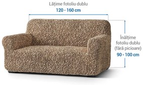 Huse bielastice FUCO bumbac bio alună fotoliu dublu (l. 120 - 160 cm)