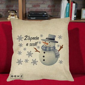 Perna Decorativa Zapada a Sosit Om de Zapada, 40x40 cm, Crem, Husa Detasabila, Perna Inclusa, BEKZ®