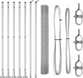 vidaXL Stâlp de gard. Argintiu 10 x 0,8 m ( plasă de 19 x 19 mm) Oțel