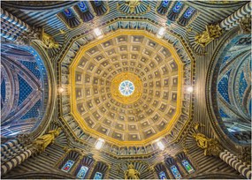 Tablou pe sticlă cu tavanul bisericii Siena (70x50 cm)