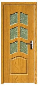 Usa Interior din MDF Novo Doors ND109, Cadru din Lemn Masiv, Geam Sablat, KIT COMPLET, Toc , Manere si balamale incluse (Culoare: Alb, Dimensiune: 80