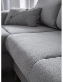 Colțar extensibil cu șezlong pe partea stângă Miuform Scandic Lagom, gri deschis