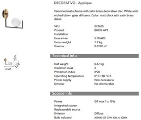 Aplica de perete design minimalist BIRDS AP1