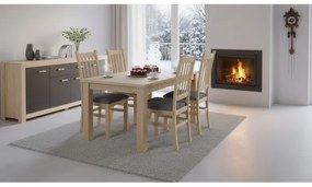 Scaun de dining SIMON, stejar/gri închis