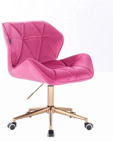 HR111K scaun Catifea Roz cu Bază Aurie