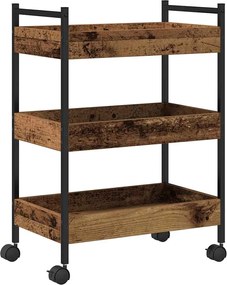 vidaXL Troler de Bucătărie Lemn vechi 50 x 30 x 70 cm Lemn compozit