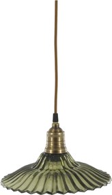 Lustra din sticla si alama, verde, H14/D26cm, 40W