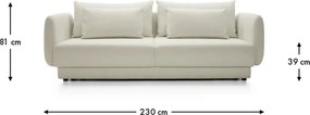 Canapea lemn masiv extensibilă Evora 230x114 cm