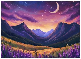 Tablou - Peisaj violet (70x50 cm)