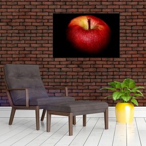 Tablou cu măr pe fundal negru (90x60 cm)