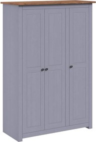 vidaXL Șifonier cu 3 uși, gri, 118 x 50 x 171,5 cm, pin gama Panama