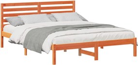 vidaXL Cadru de pat Maroniu cerat 150 x 200 cm Lemn de pin masiv