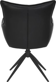 Set de 2 scaune pivotante VOGUE piele sintetica neagra