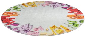 BAMBINO 38480 rotund covor lavabil Kit de construcție pentru copii anti-alunecare - gri / galben
